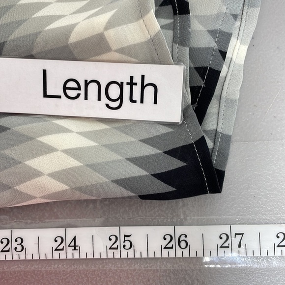 Tory Burch Silk Tank Top Geometric Print Grey Black Size 8 - Picture 14 of 16